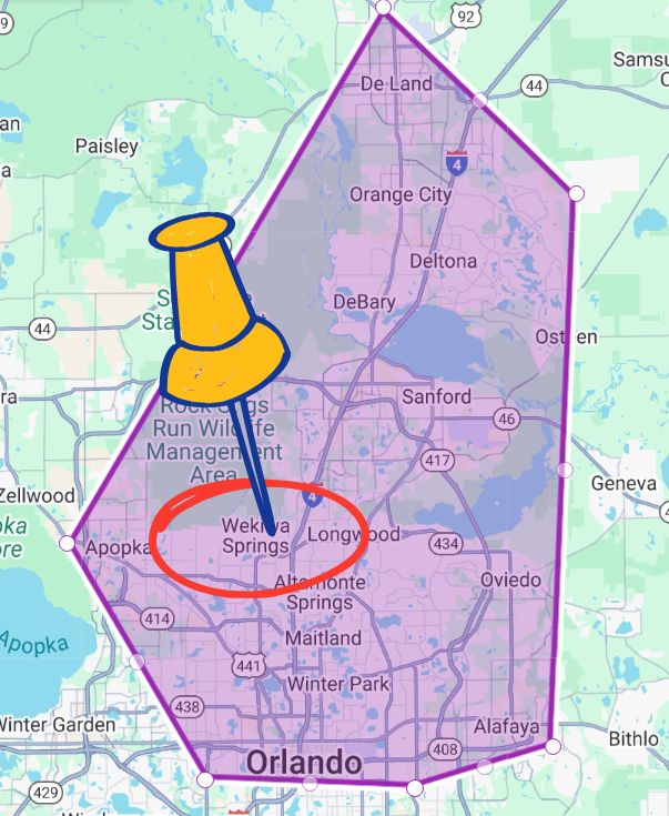 Service Area for Cleaning Services in Wekiwa Springs, FL